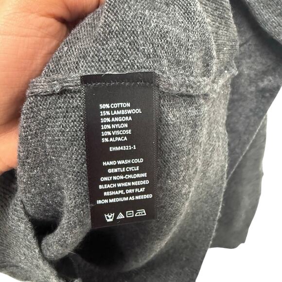 NWT Ed Hardy Eagle Wool Angora Blend Full Zip Hoodie Sweater Gray Size Large - Picture 10 of 10